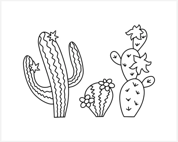 Doodle Icono Cactus Aislado Blanco Dibujo Vector Stock Ilustración Eps — Archivo Imágenes Vectoriales