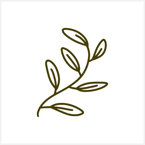 Лапчатая Ветвь Иконой Листьев Изолированной Белом Фоне Изображение Вектора Трафарета — стоковый вектор