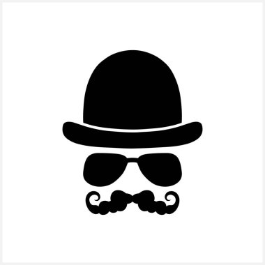 Hippi klipsi beyazda izole edilmiş. Stencil vektör stok illüstrasyonu. EPS 10