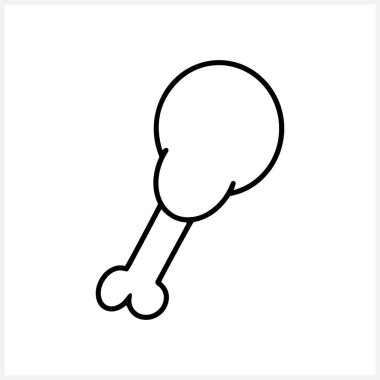 Yiyecek ikonu beyaza izole edilmiş. Doodle Şükran Günü 'nde. El çekme ipi sanatı. Tavuk vektörü çizimi. EPS 10