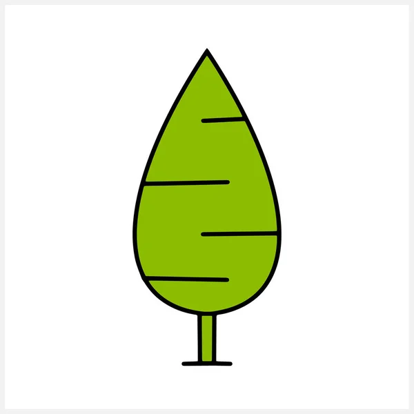 Doodle Tree Clipart Odizolowany Ilustracja Wektora Eps — Wektor stockowy