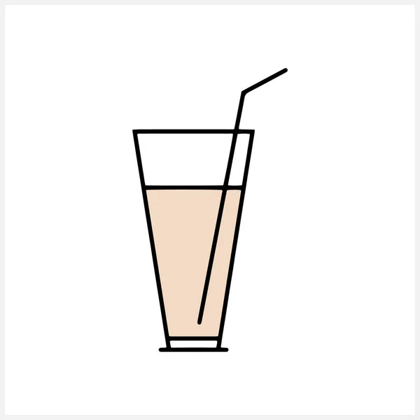 Ícone Vidro Isolado Suco Clipart Copo Café Restaurante Símbolo Doodle — Vetor de Stock