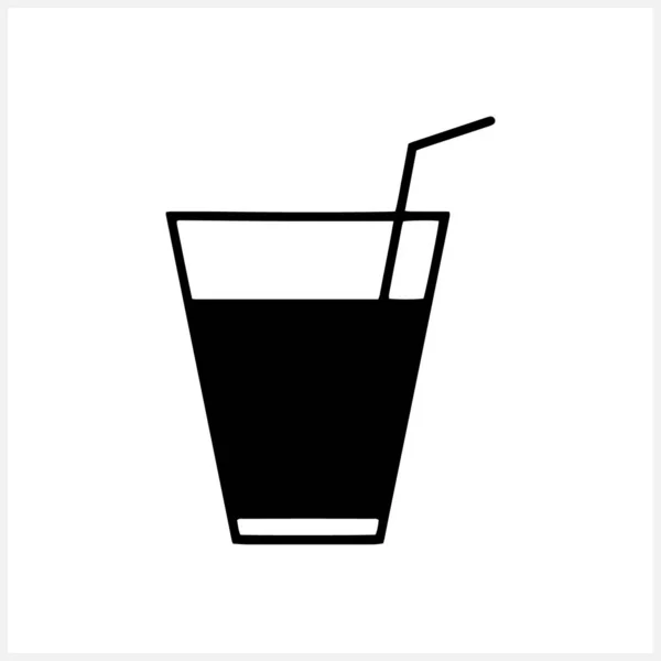 Ícone Vidro Isolado Suco Clipart Copo Café Restaurante Símbolo Doodle — Vetor de Stock