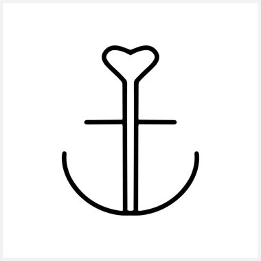 Çapa çizimi simgesi beyaza izole edildi. Vektör hisse senedi çizimi. EPS 10