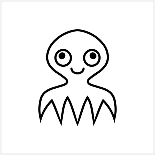 Desenho Animal Subaquático Isolado Branco Polvo Desenhado Mão Livro Página — Vetor de Stock
