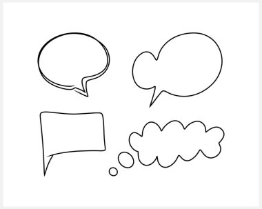 Doodle sohbet grubu beyazda izole edildi. El çizimi konuşma sembolü. Taslak vektör stok çizimi. EPS 10