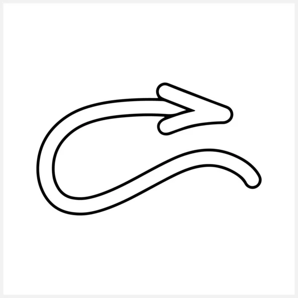 白の上に隔離された落書きの矢印アイコン 手描きのアートライン スケッチベクターのストックイラスト Eps — ストックベクタ