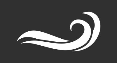 Stencil rüzgar ya da su dalgası klipsleri. El çizimi sanat eseri. Vektör hisse senedi çizimi. EPS 10