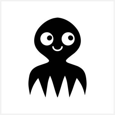 Stencil su altı hayvanı beyaza izole edilmiş. Elle çizilmiş ahtapot. Deniz hayatı. Vektör hisse senedi çizimi. EPS 10