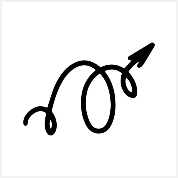 Doodle Pfeil Symbol Isoliert Auf Weiß Handgezeichnete Kunstlinie Skizze Vector — Stockvektor