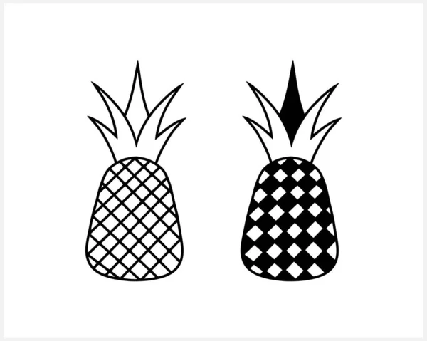 Doodle Ananas Clip Art Isolé Nourriture Dessinée Illustration Vectorielle Croquis — Image vectorielle