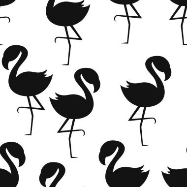 Flamingo deseni beyazda izole edilmiş. Bird Sketch vektör stok çizimi. EPS 10