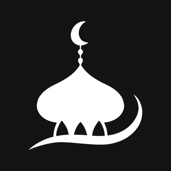 Clipart Moubarak Stencil Moon Masjid Illustration Vectorielle Spe — Image vectorielle