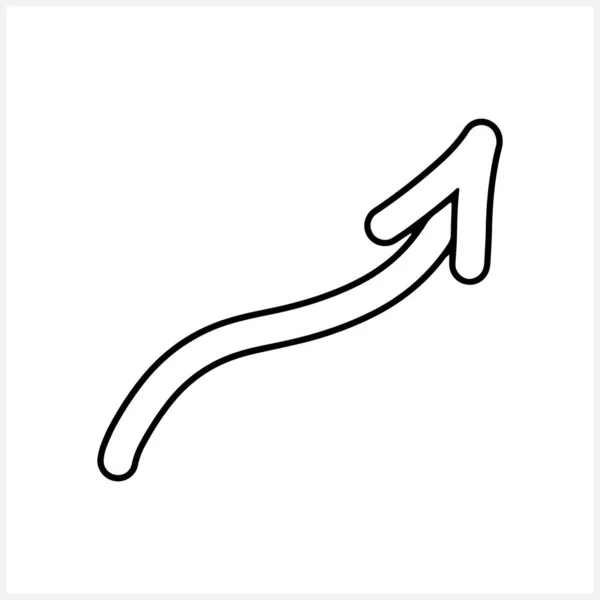 Ikona Strzałki Doodle Izolowana Białym Ręcznie Narysowana Linia Sztuki Sketch — Wektor stockowy