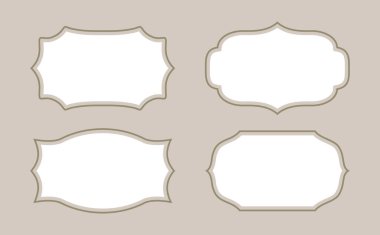 Kalıp rozet simgesi Çerçeve sınır vektörü stok resimlemesi izole edildi