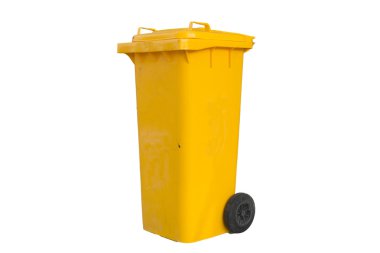 Beyaz Sarı geri dönüşüm kutusu