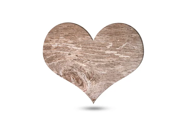 Corazón de madera sobre fondo blanco — Foto de Stock