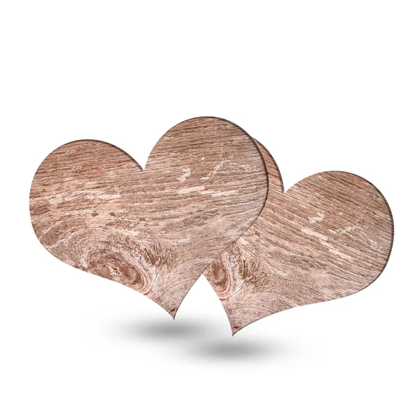 Heart of wooden on white — Stock Photo, Image