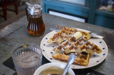 Şekerli waffle.
