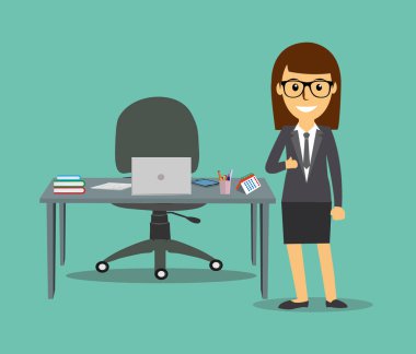 İş, ofis yöneticisi kadın konsepti.