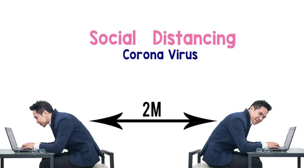 Соціальне Дистанціювання Офісі Концепція Вірусу Corona — стокове фото