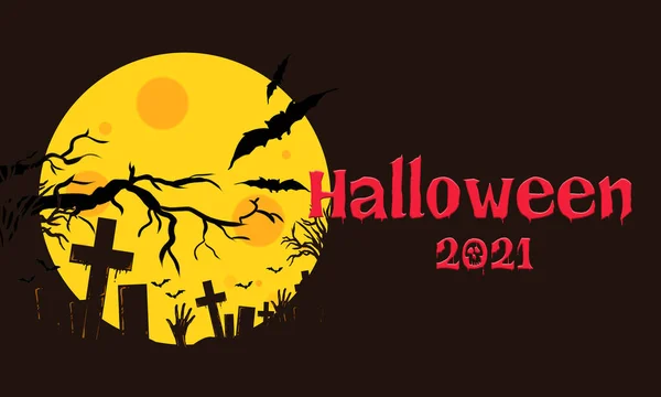 Felice Halloween 2021 Sfondo Nero — Foto Stock