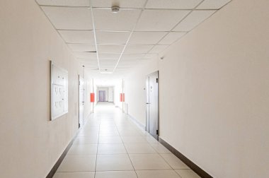 Rusya, Moskova... 17 Nisan 2020: iç mekan, ev girişi. Kapılar, duvarlar, merdivenler