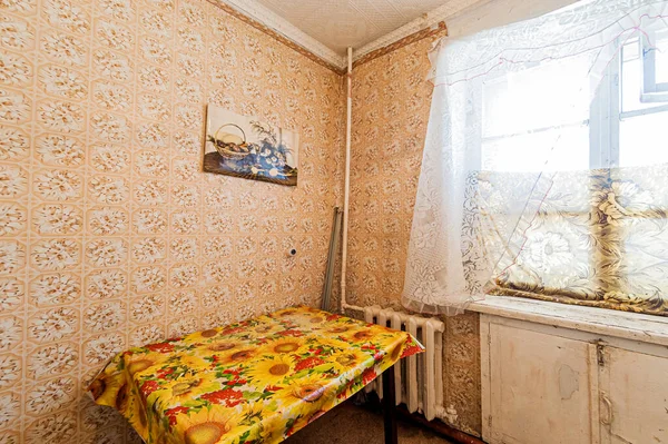 Russia Moscow April 2020 Interior Room Apartment Shabby Old Sloppy — Stock Photo, Image