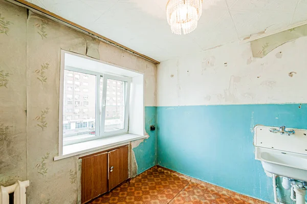 Russia Moscow April 2020 Interior Room Apartment Shabby Old Sloppy — Stock Photo, Image