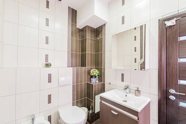 Russia Moscow April 2020 Ruang Interior Apartemen Modern Cerah Nyaman — Stok Foto