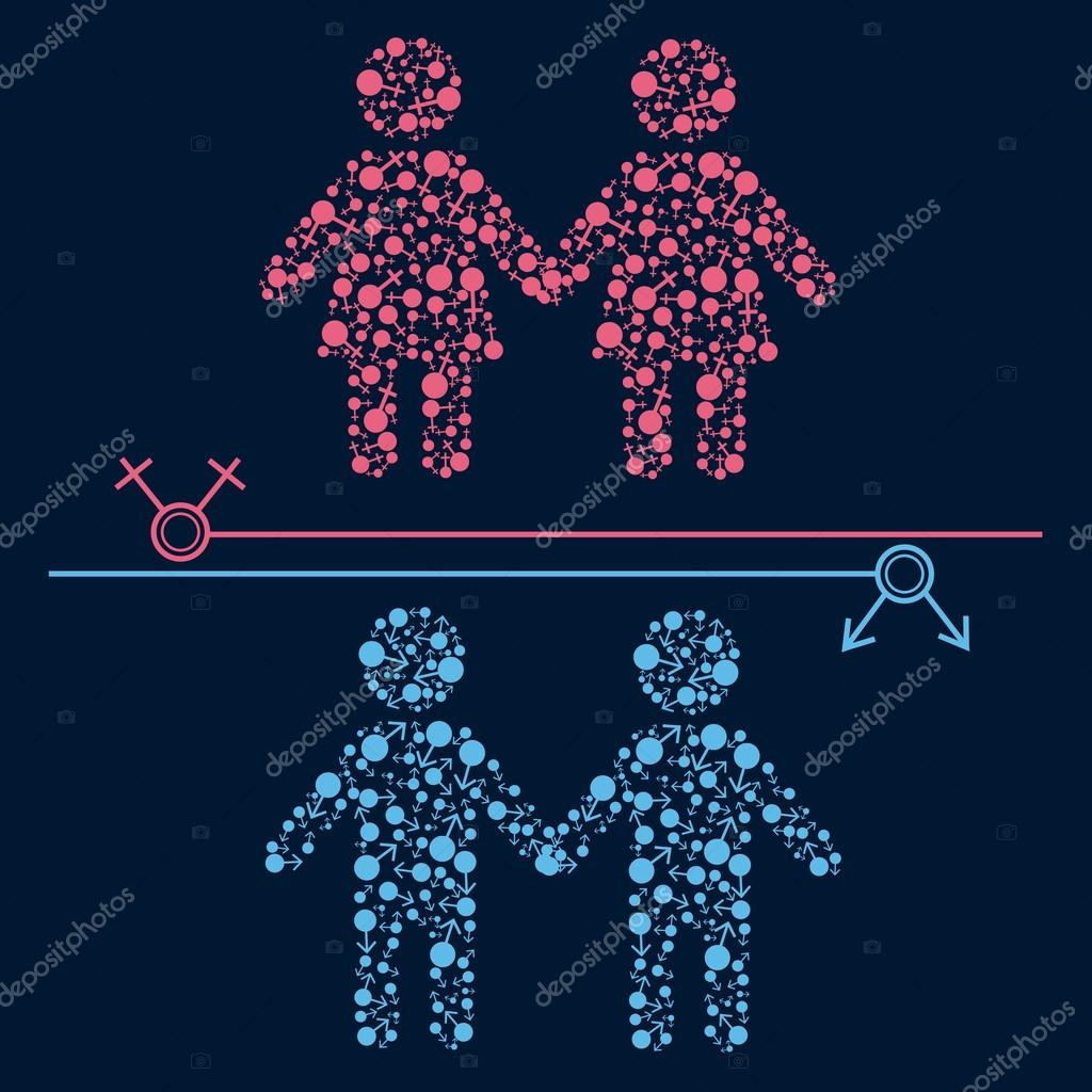 Gay And Lesbian Couple Stock Vector Darijashka 124149676