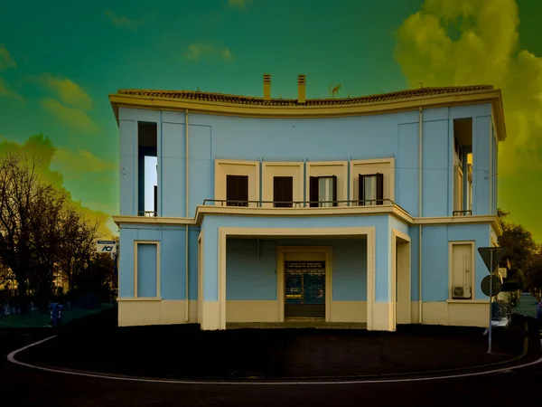 Tresigallo, Ferrara, Emilia Romagna, İtalya 'daki eski bina.