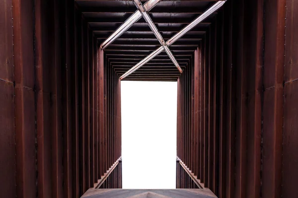 Entrada Vazia Edifício Armazém Enferrujado Industrial — Fotografia de Stock