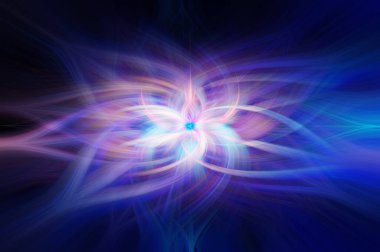 Yaprak şeklinin soyut kıvrımlı renkli lif hareket efekti