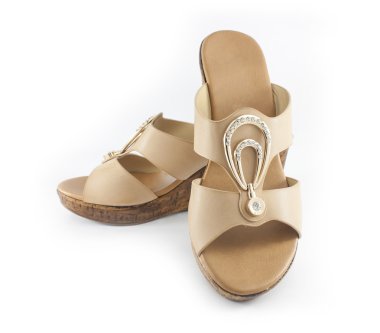 Beyaz arka planda kadın ayakkabıları