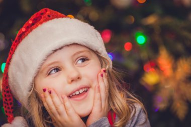 Sevimli Noel kız portre