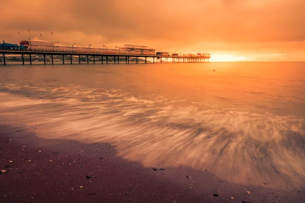 Paignton Pier at sunset — Stock Photo, Image