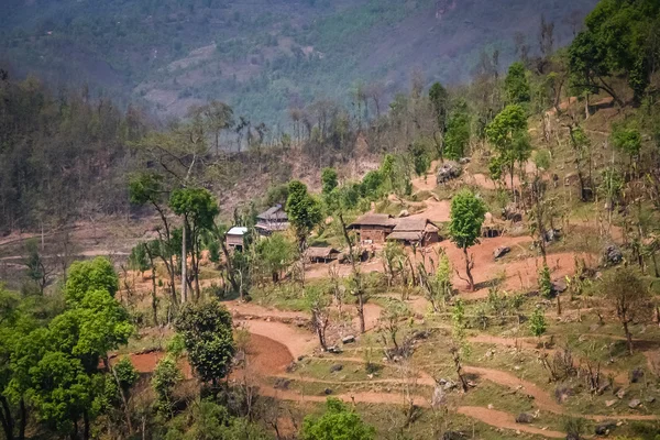 Вид на непальську сільську місцевість — стокове фото