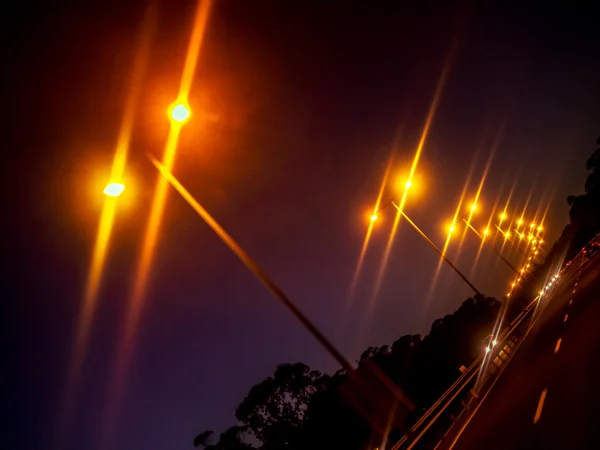 Noite luzes da estrada — Fotografia de Stock