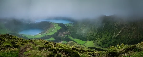 Kratermeren Sete Cidades-twin — Stockfoto