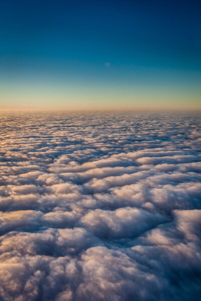 Sky and dense clouds from above