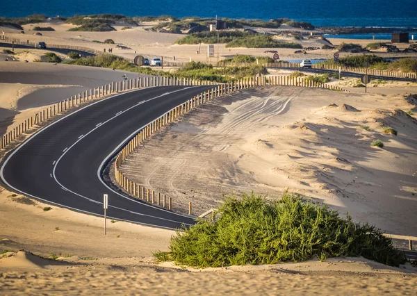 Road through the dunes — Stock Photo, Image