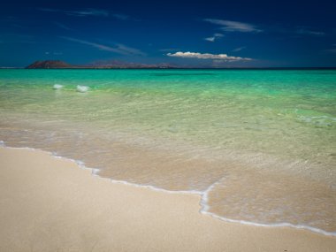 Bir Corralejo büyülü kıyı şeridi