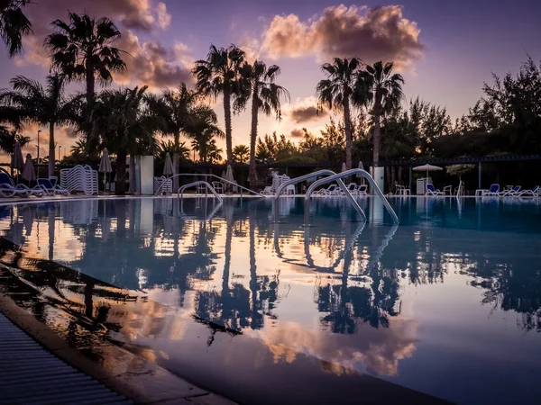 Swimming pool at dusk — Stock Photo, Image