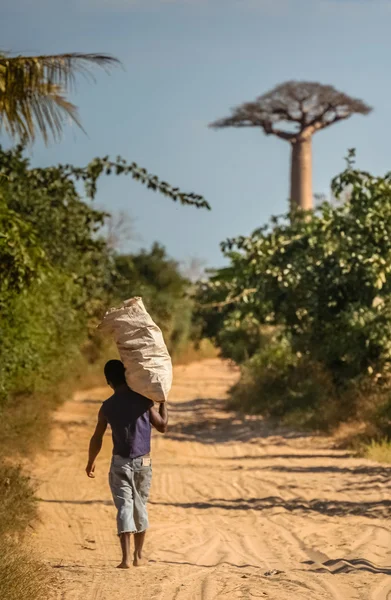 Büyük çuval taşıyan adam — Stok fotoğraf