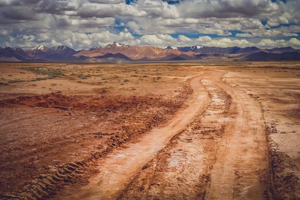 Muddy tibetan road — Stock Photo, Image