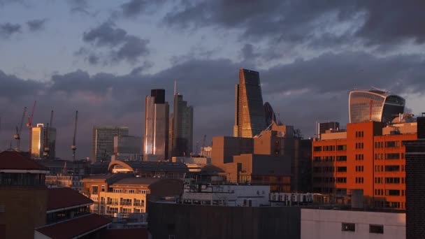 伦敦金融城的落日 — 图库视频影像