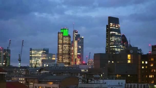 Puesta de sol sobre la ciudad de Londres — Vídeos de Stock