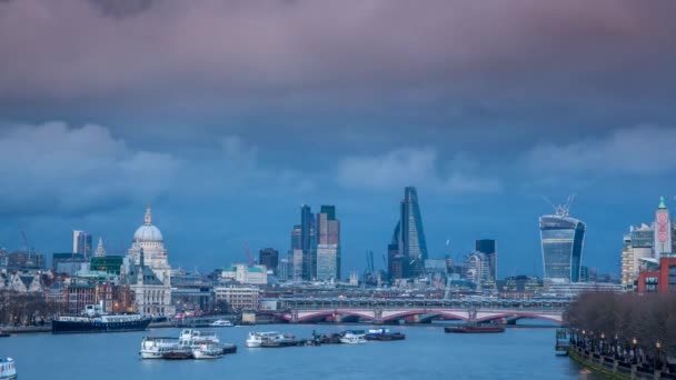 Londra panorama adlı günbatımı — Stok video