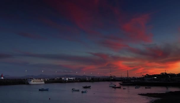 プラヤ ・ ブランカ港の夕暮れ時 — ストック動画